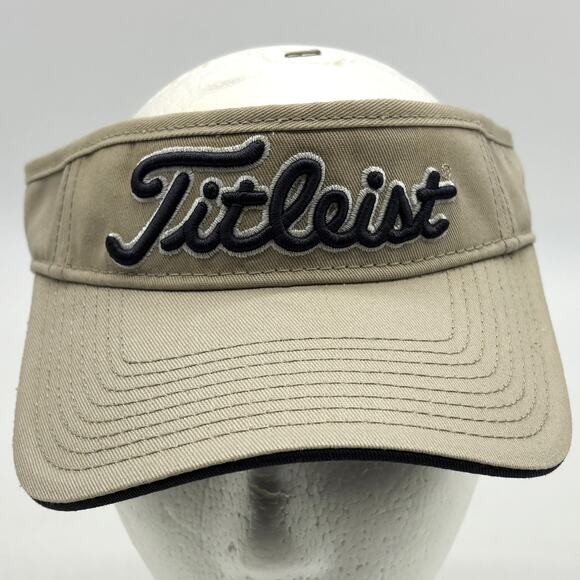 Titleist Low Profile Golf Sun Visor Mens OSFA Tan Blue Adjustable Pro V1 Hat Lid - Picture 1 of 8